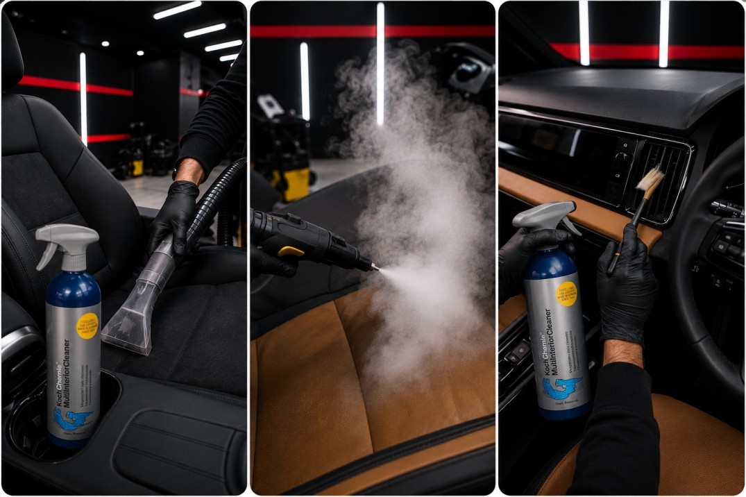 Car interior deep dry cleaning — seats, carpets, and cabin treatment Noida